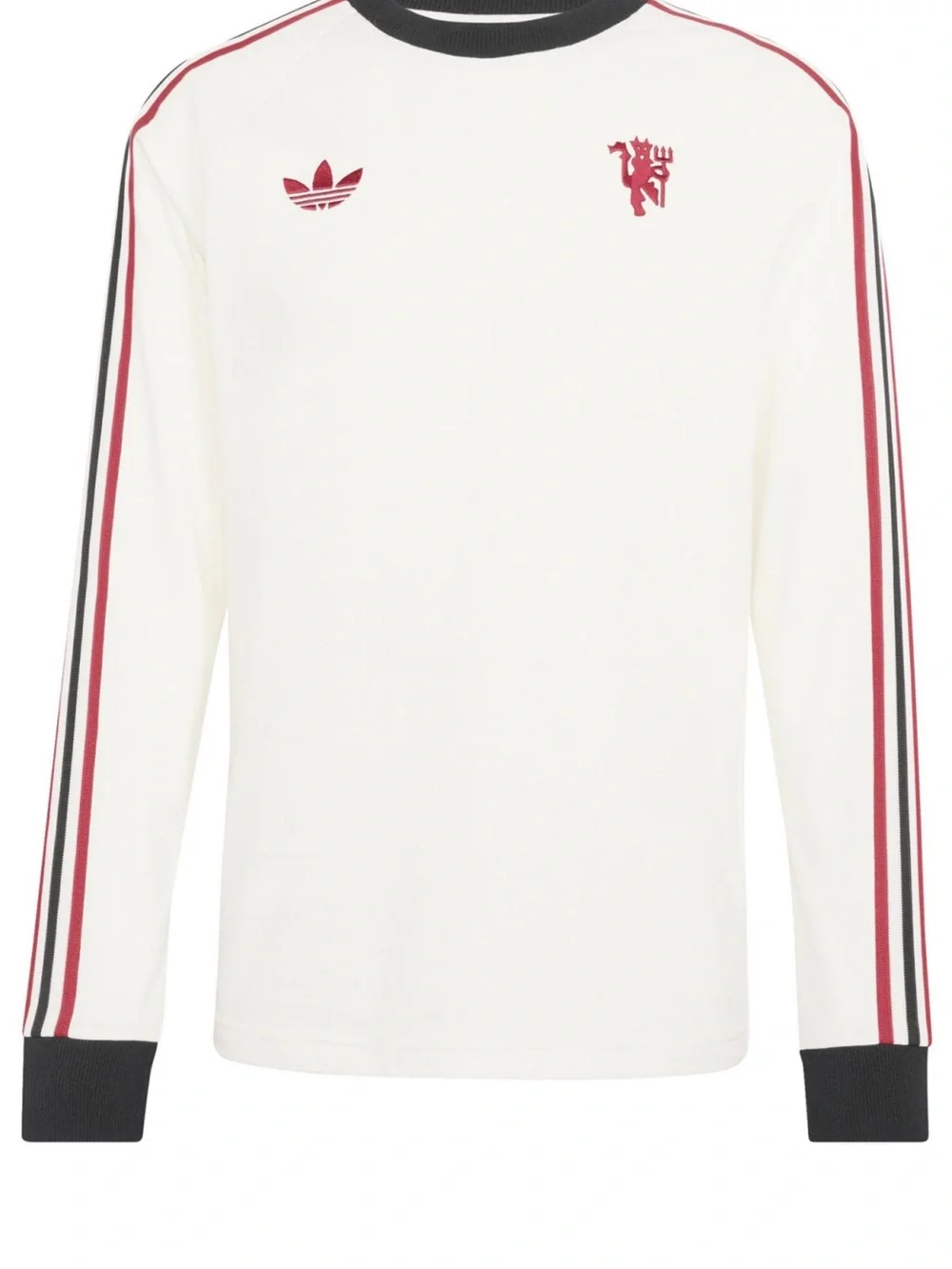 🥷🏿 adidas Adult Manchester United Off-White 2025 Home Long Sleeve Shirt
